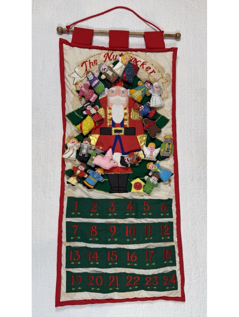 Vintage 1992 Pockets of Learning Nutcracker Advent Calendar 23 Ornaments